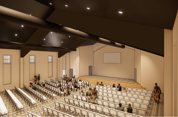 Rendering of the proposed sanctuary seen from the rear